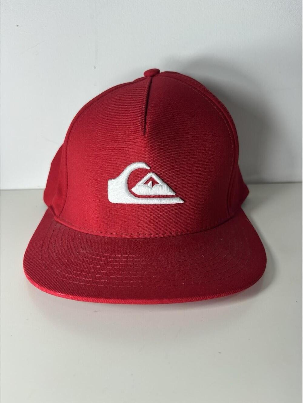 Quicksilver Red Snapback Trucker Hat With white Logo Chompers